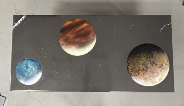 Coffee Table with 3 Painted Planets - Image 2
