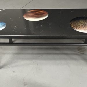 Coffee Table with 3 Painted Planets