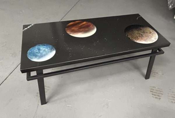 Coffee Table with 3 Painted Planets - Image 4