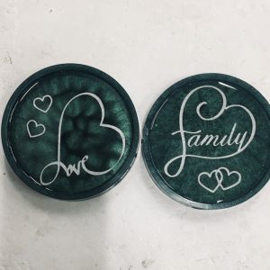 Coasters with Jungle Pigment in Resin