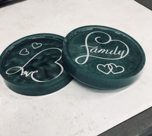 Coasters with Jungle Pigment in Resin - Image 2