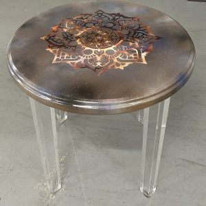 Copper Tone Mandala Table
