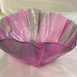 Resin bowl pink/greyish blue