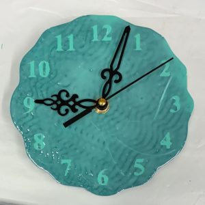 6" clock in teal green