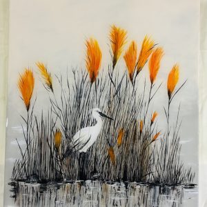 Heron Among the Cattails